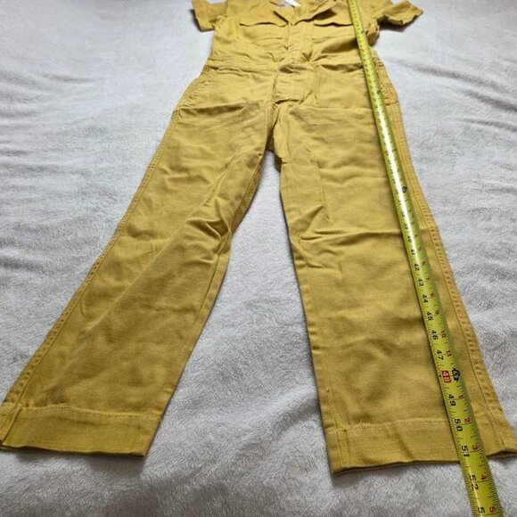 New XS Madewell short-sleeve coverall jumpsuit in Greek Gold yellow - Picture 3 of 14